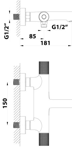 Sapho - Termostatická vaňová batéria SOLARIS lesklý chróm