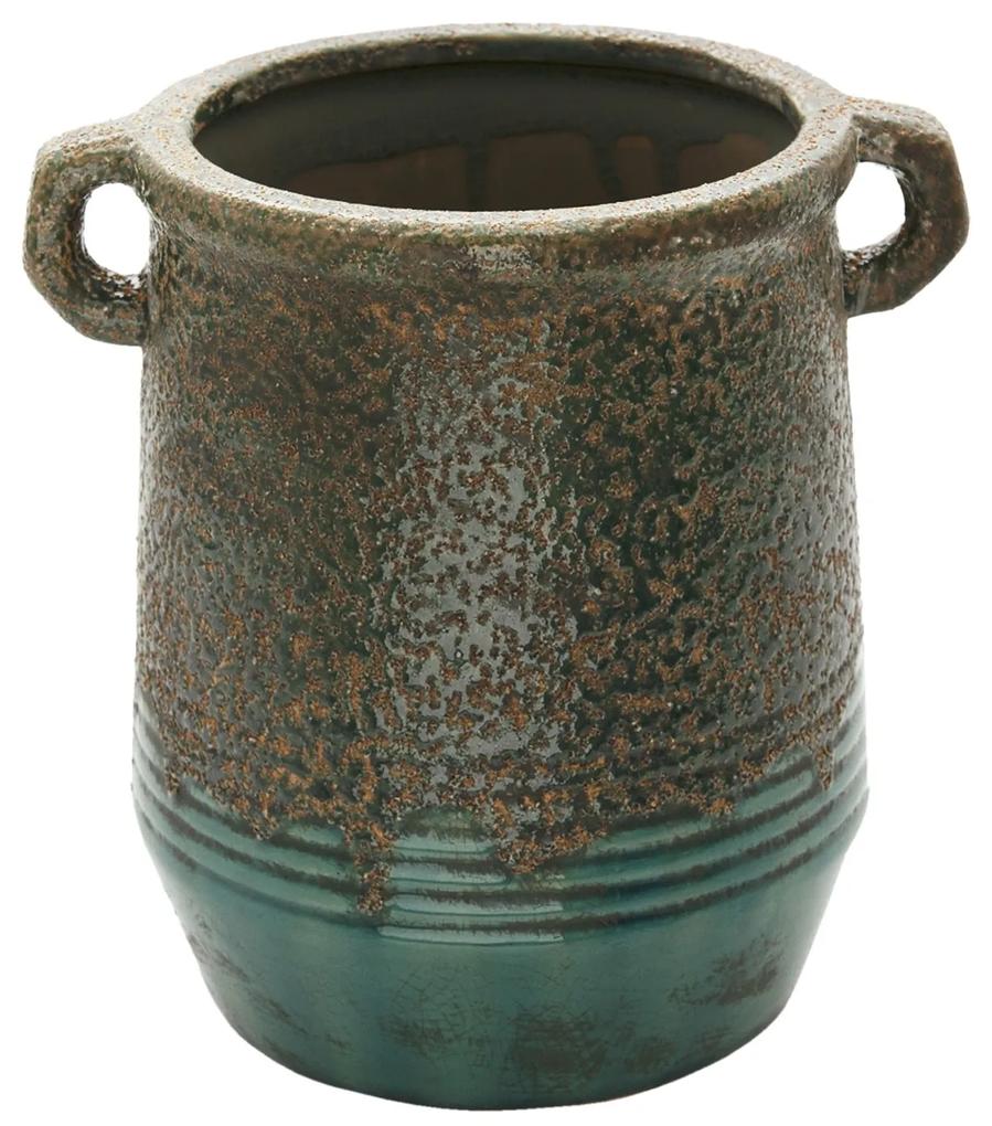 Kapustový keramický kvetináč / váza s ušami Aylin - Ø 16*19 cm