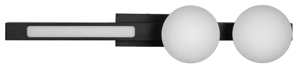 Nástenné svietidlo Magnet2, 2x biele sklenené tienidlo + 1x LED 13W, b