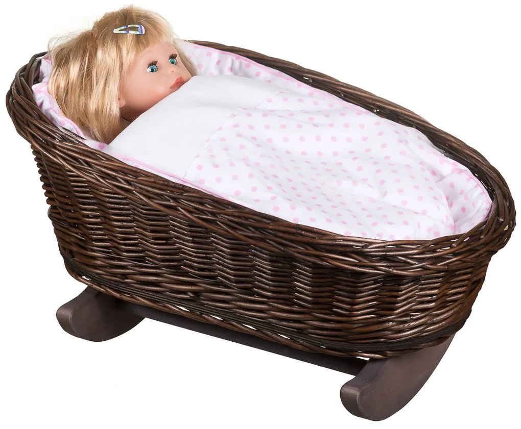 Kolíska prútená provence pre bábiku Vugge VI.š. 45 x hl. 30 x v. 20(cm)