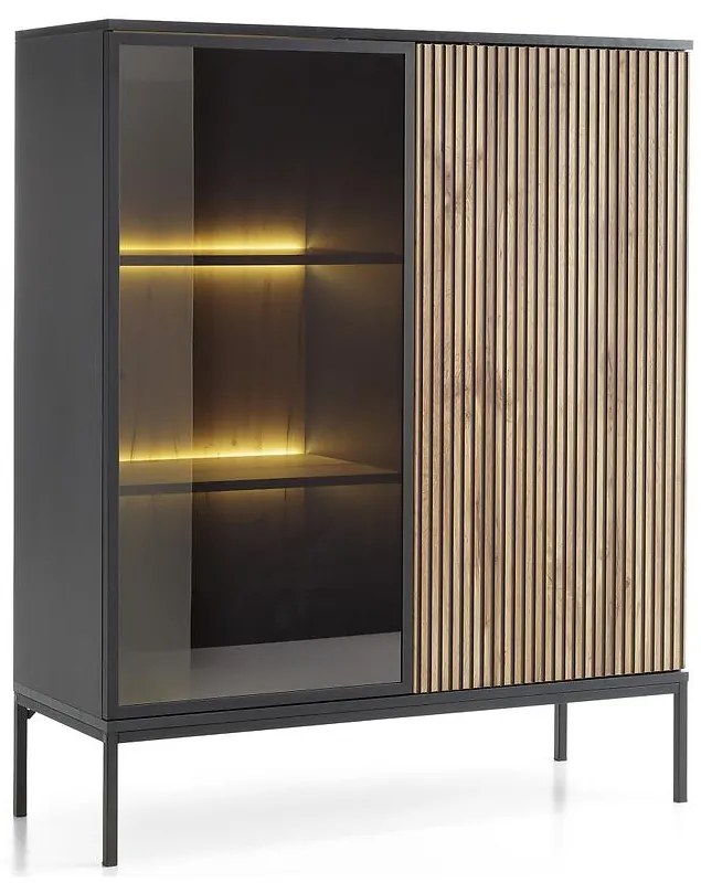 Vitrína Sento WT104 čierna/dub wotan