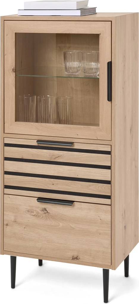Vitrína »BAAKEN« so sklenenými dvierkami a 2 zásuvkami