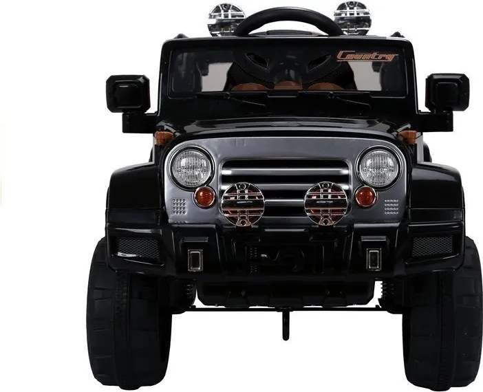 LEAN CARS Elektrické autíčko Jeep JJ245, LED svetlá, MP3, diaľkové ovládanie, čierne