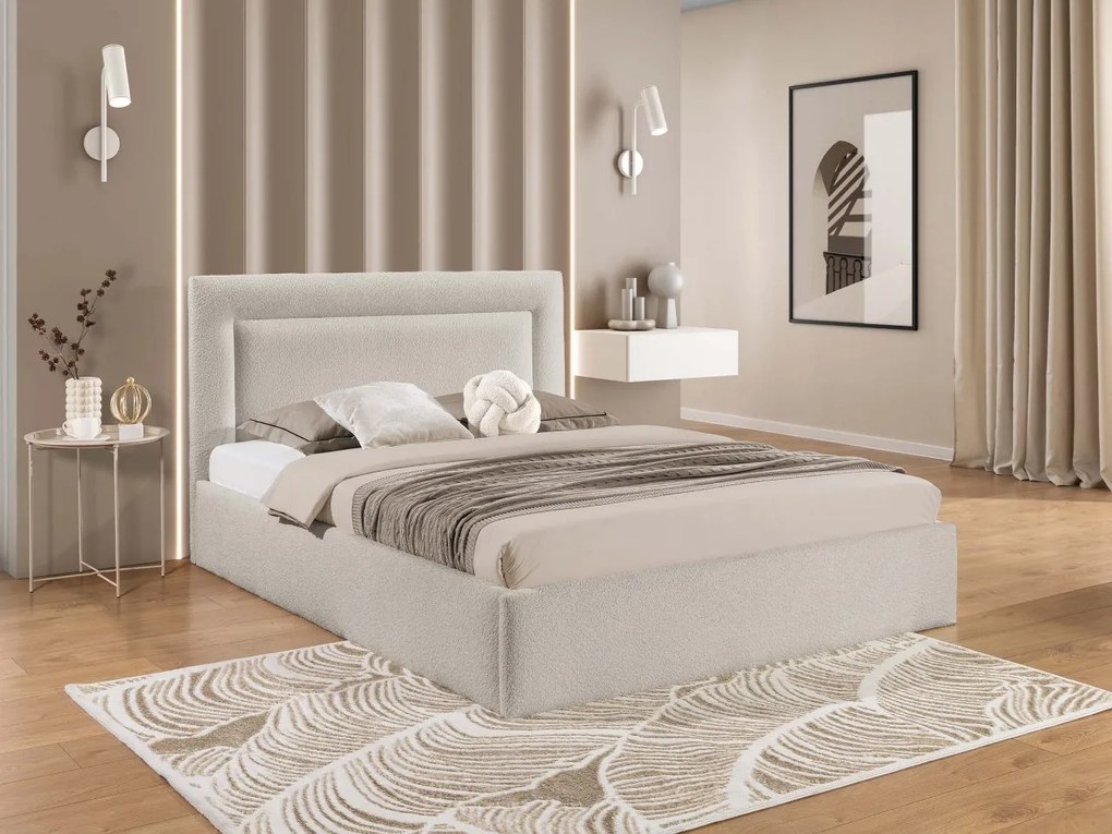 Čalúnená posteľ s úložným priestorom Enserio, Rozmer postele: 140x200, Dostupné poťahy: Coral 45