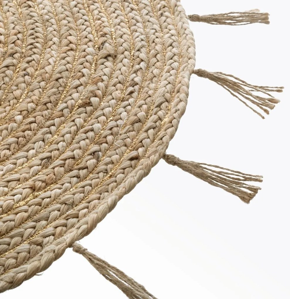 Okrúhly jutový koberec COZY LUREX 80 cm