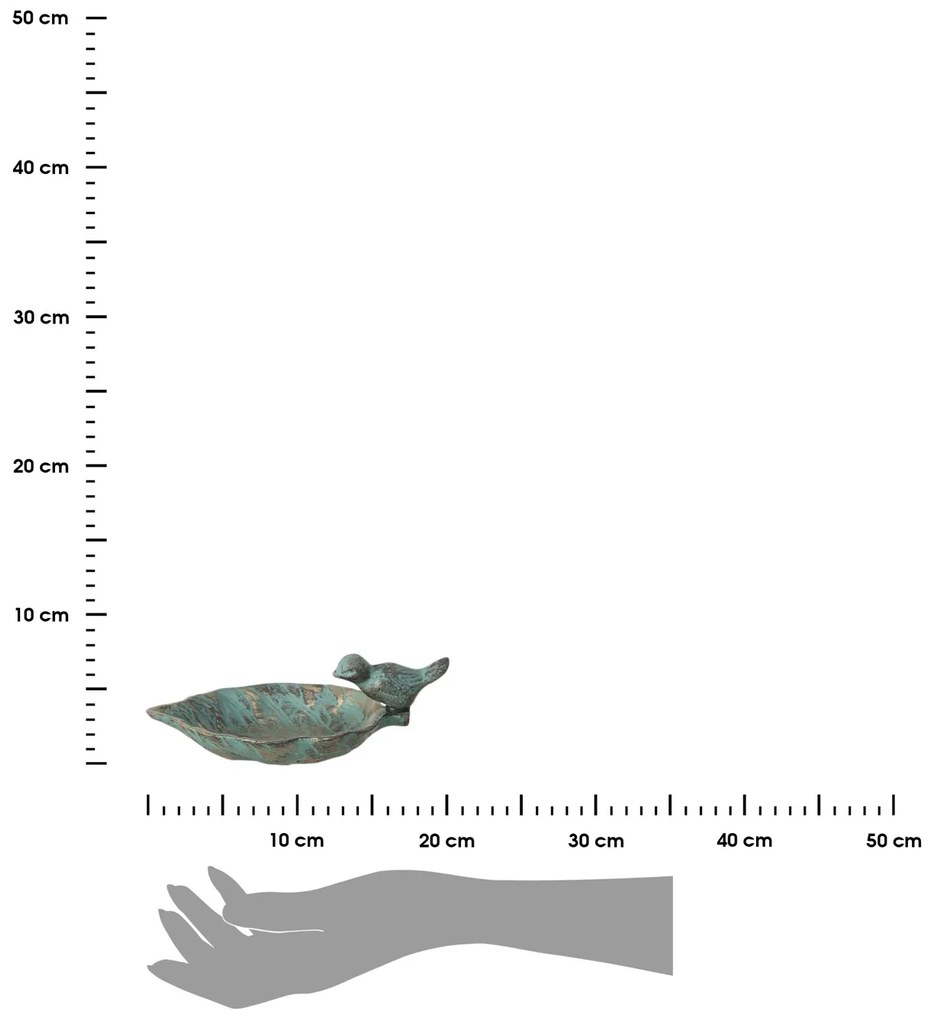 Zapichovacie napájadlo pre vtáky Karla Leaf, 98x20x14 cm, liatina, zelená