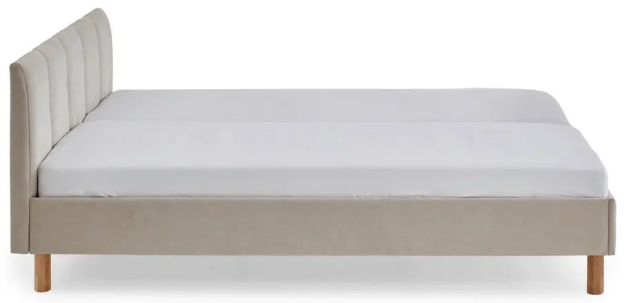 Béžová čalúnená dvojlôžková posteľ bez roštu 180x200 cm Joker – Meise Möbel