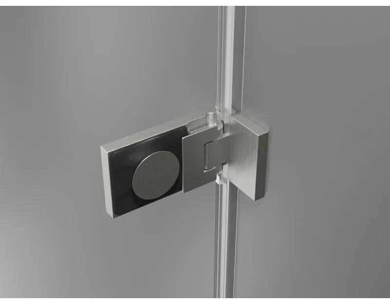 Mexen, Mexen Lunar-F pravé sklápacie sprchové dvere 95 cm, transparentné, brúsený nikel - 836-095-000-97-00-P