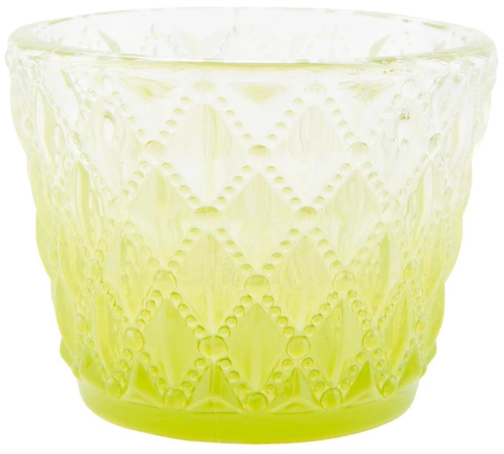 Zelený svietnik na čajové sviečky so srdiečkom - Ø 9 * 8 cm