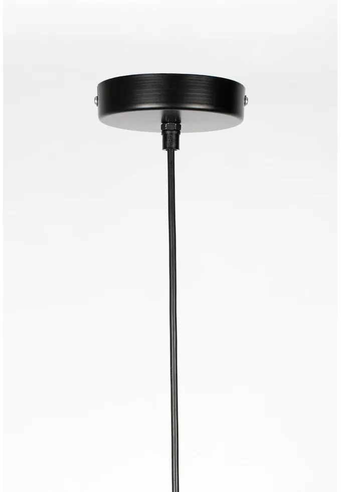 Čierne závesné svietidlo White Label Lena, ø 37 cm