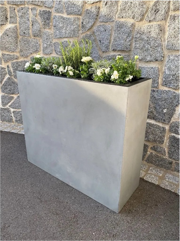 Kvetináč ELEMENTO, sklolaminát, šírka 88 cm, betón design