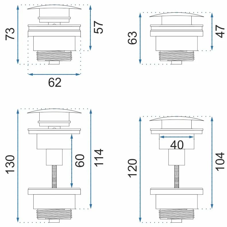 Sifón s click/clack zátkou MAXMAX Rea chrómový - univerzálny