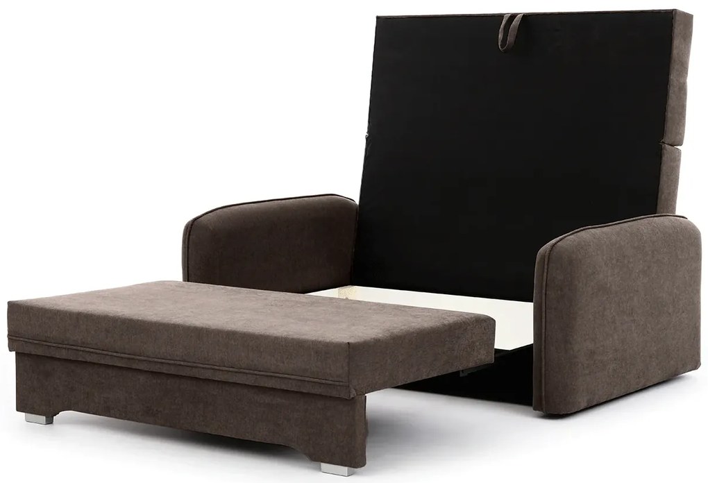 Rozkladacia 2-miestna pohovka LAINE, hnedá