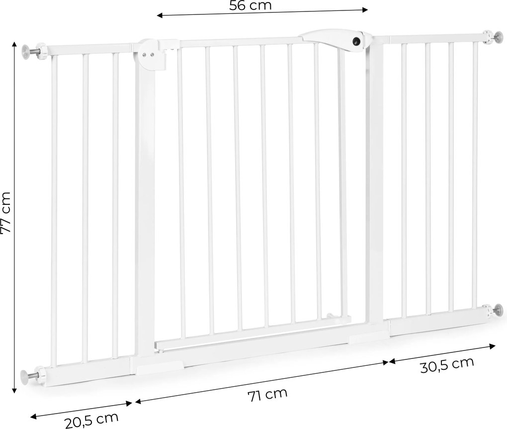 Bezpečnostná bránka pre deti a domáce zvieratá ECOTOYS 74–132 cm, kovová, bezvŕtacia