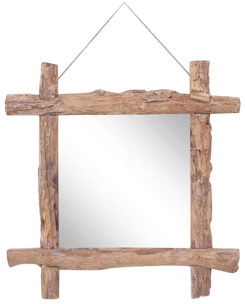 vidaXL Guľatinové zrkadlo prírodné 70x70 cm masívne recyklované drevo