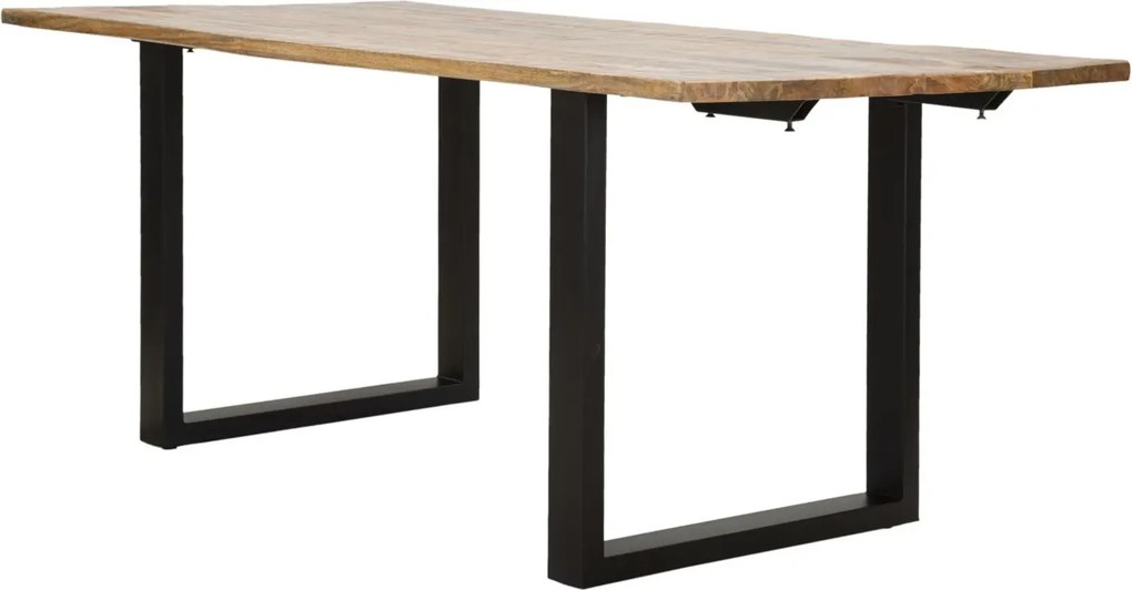Jedálenský rozkladací stôl Edge 180/280 cm z masívu hnedý/čierny