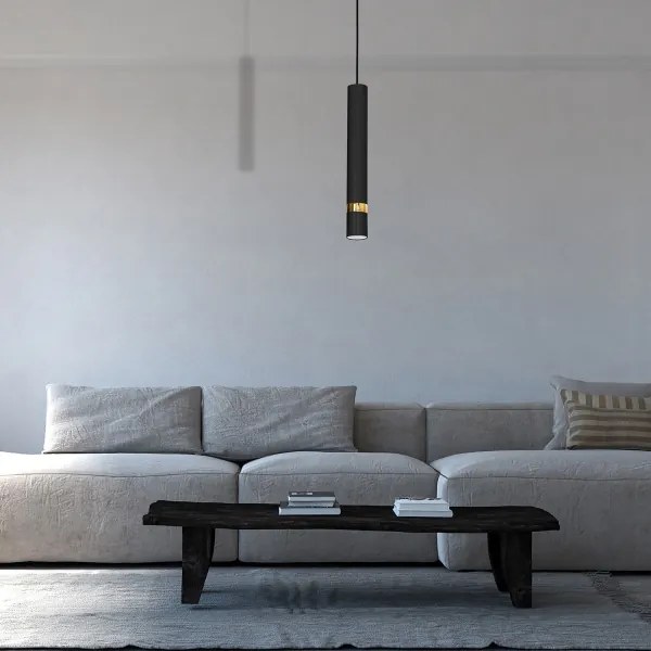 Závesný luster na lanku JOKER 1xGU10/25W/230V čierna/zlatá