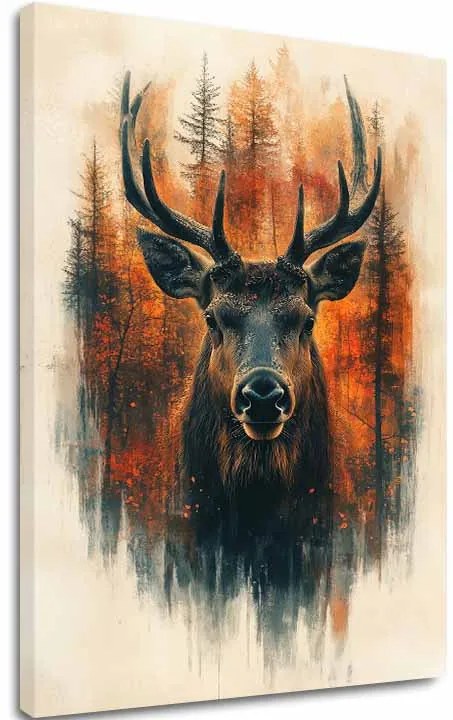 Obraz na plátne Lesný jeleň - elegantná prírodná scenéria