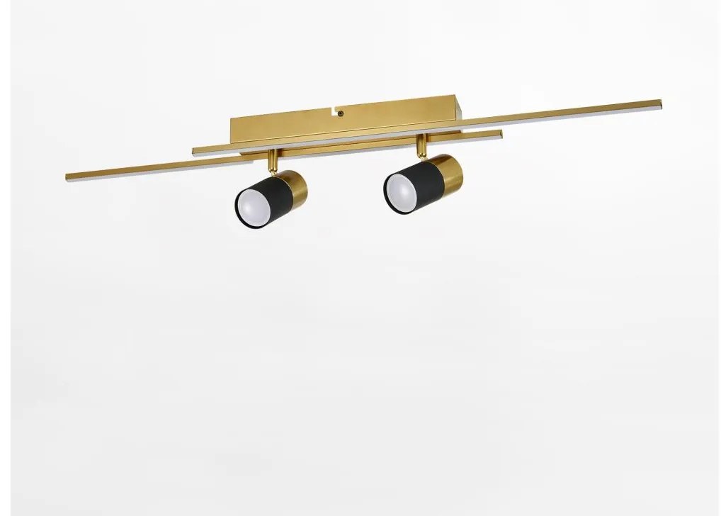 Zuma Line CL231041 - LED Bodové sv. LUMO 2xGU10/40W/230V + 2xLED/6W zlatá/čierna