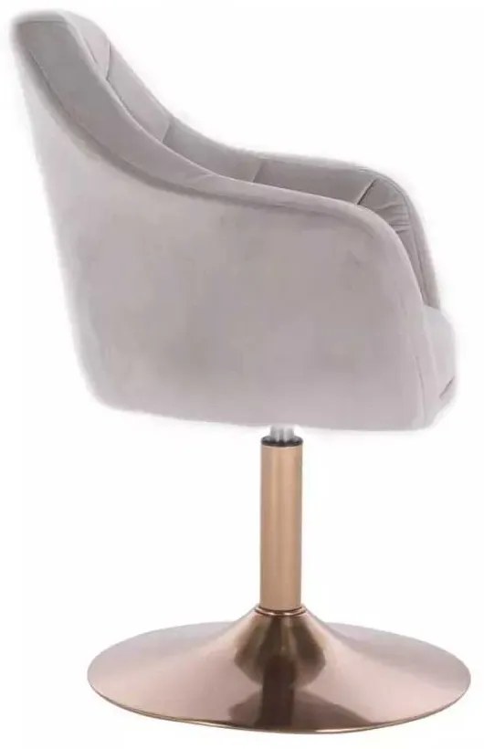 LuxuryForm DESIGN Kreslo ANDORA VELUR na zlatom tanieri - svetlo šedé