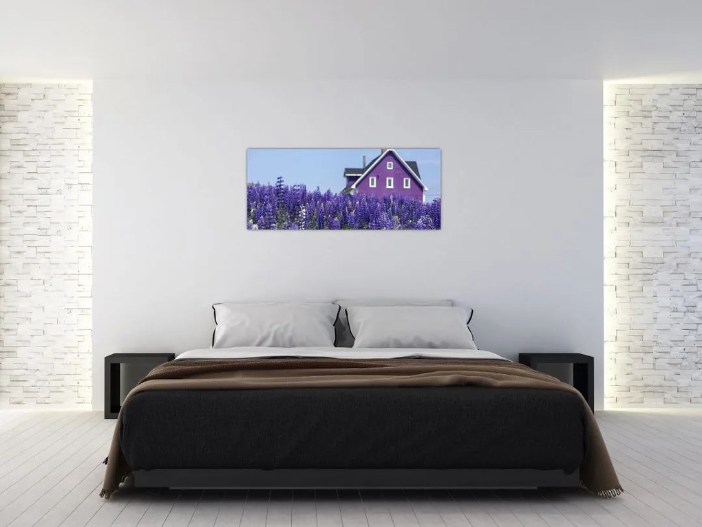 Obraz levanduľového poľa (120x50 cm)