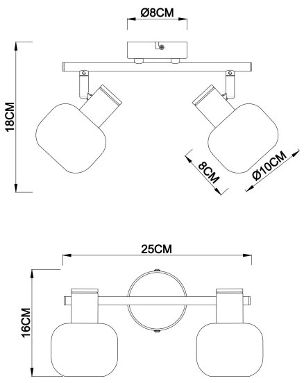Globo 54303-2 - Bodové svietidlo PALLO 2xE14/40W/230V