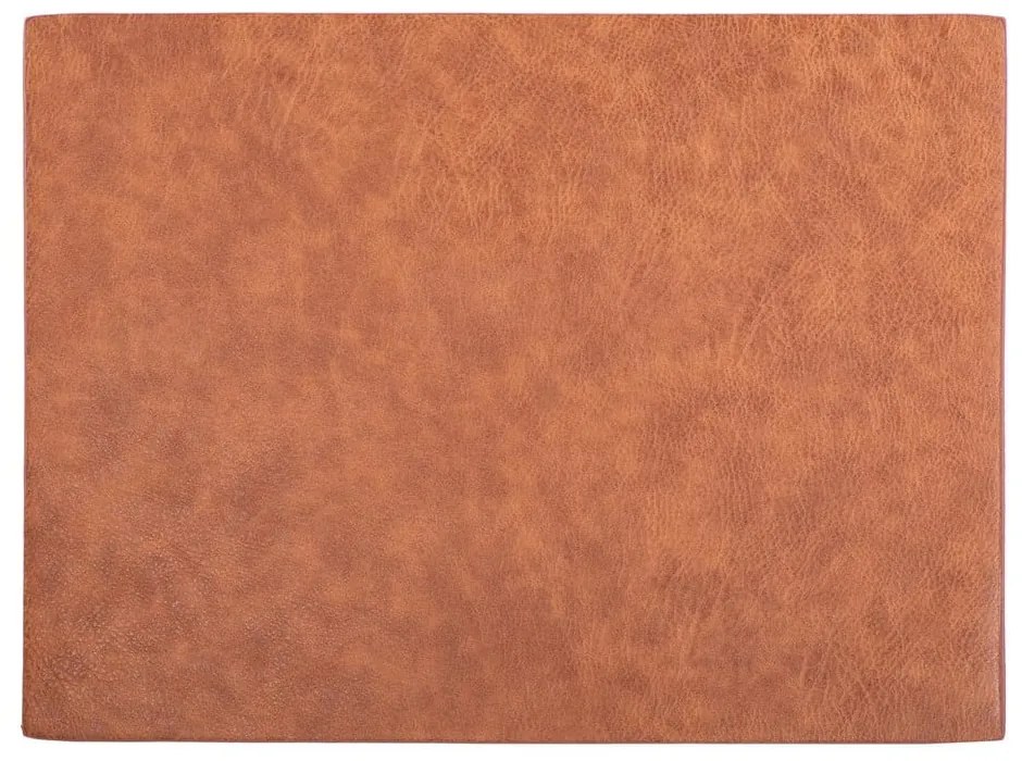 Oranžovo-hnedé prestieranie z imitácie kože ZicZac Troja Rectangle, 33 x 45 cm