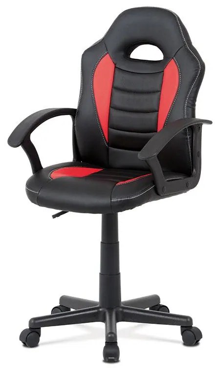 Autronic -  Kancelárska stolička Kids KA-V107 RED, červená-čierna ekokoža