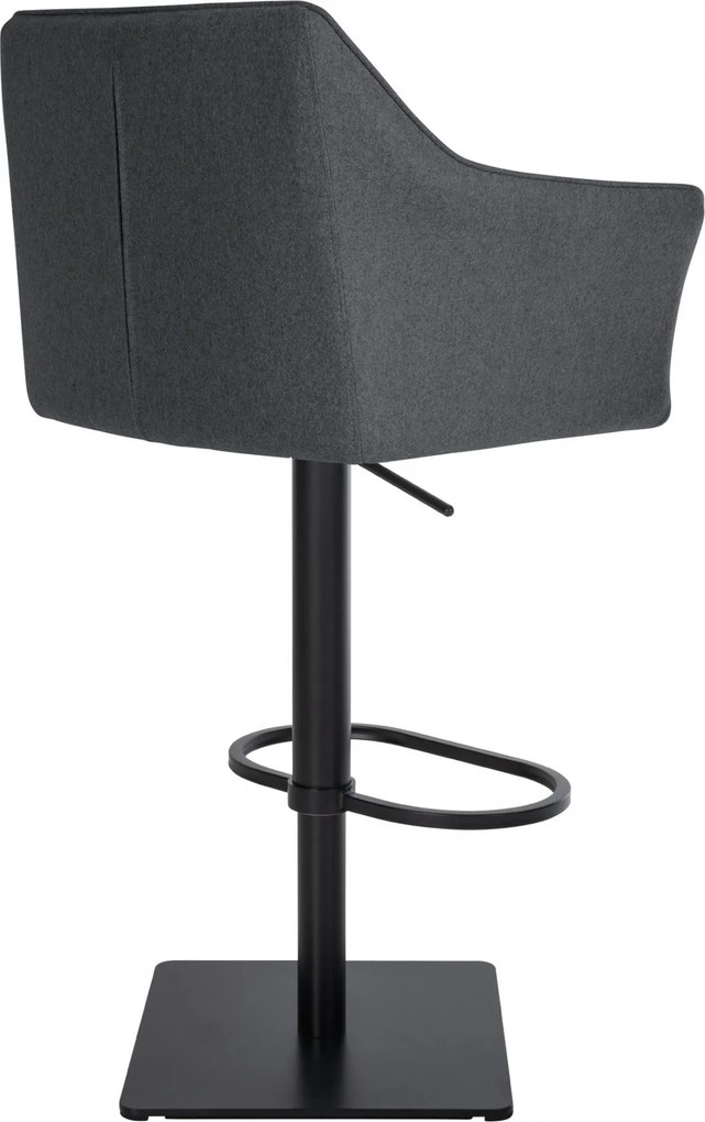Barová stolička Damaso B - filc, čierny rám - Sivá