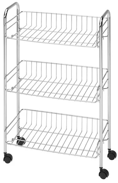 BISK Erga NIAGARA, posuvný kúpeľňový vozík s 3 poličkami 440x240x665 mm, chrómová, ERG-00041