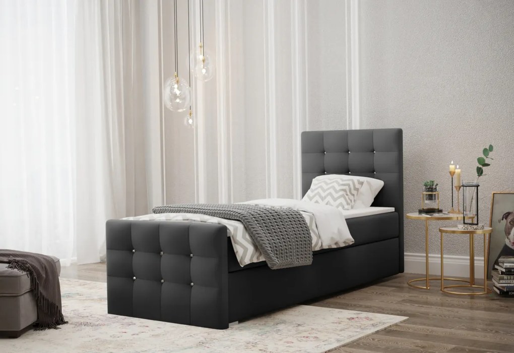 Čalúnená posteľ boxspring MARIN, 90x200, cosmic 100, pravá