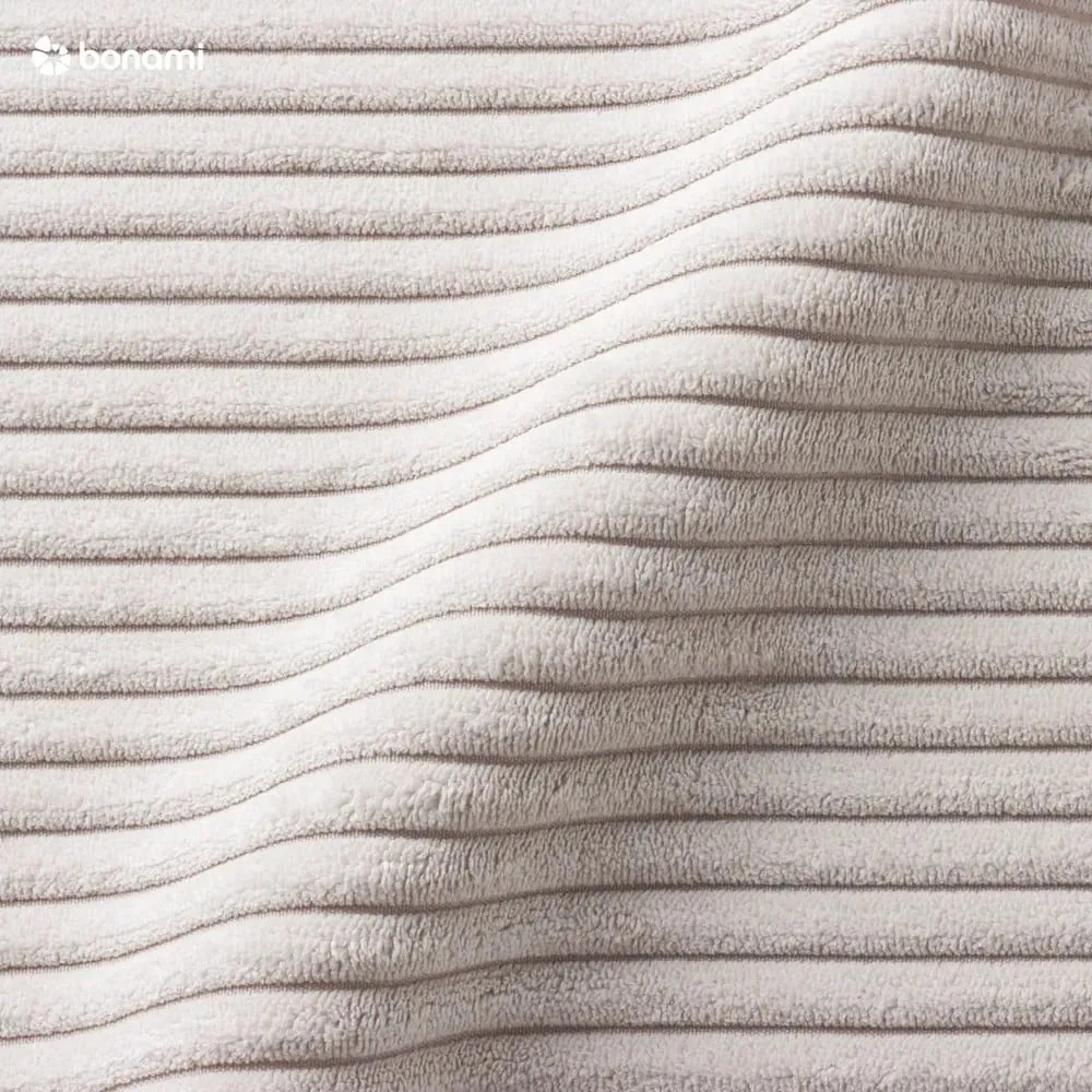 Krémová čalúnená dvojlôžková posteľ s úložným priestorom s roštom 200x200 cm Voliera – Maison de Rêve