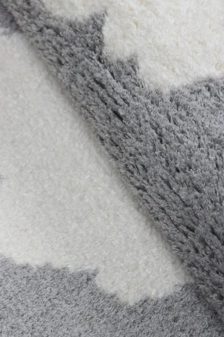 Detský koberec SLIM 6917 sivý / biely