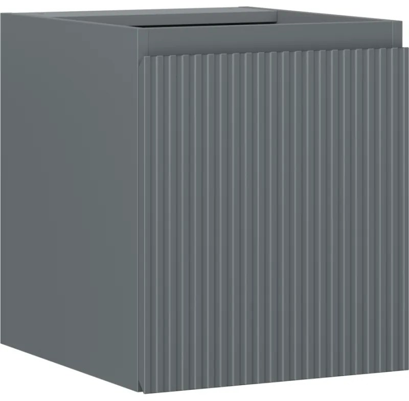 Mexen Rivel, kúpeľňová skrinka 40 cm, 1 dvierka, s drážkami, grafitová matná, 91A21-04047-1-BF66