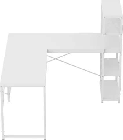 Rohový pracovný stôl s policami Leader 5.9 biely