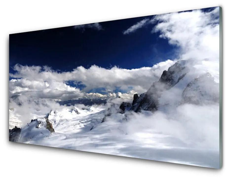 Obraz na skle Hora mraky príroda 140x70 cm