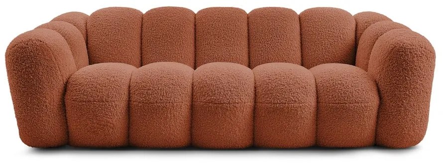 Pohovka z textílie buklé v tehlovej farbe 232 cm Hippolyte – Bobochic Paris