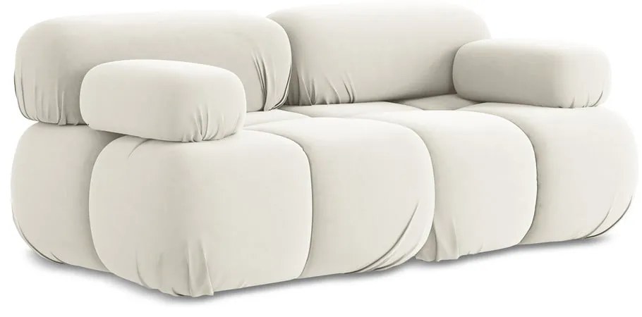 Biela zamatová pohovka 190 cm Lokua – Makamii