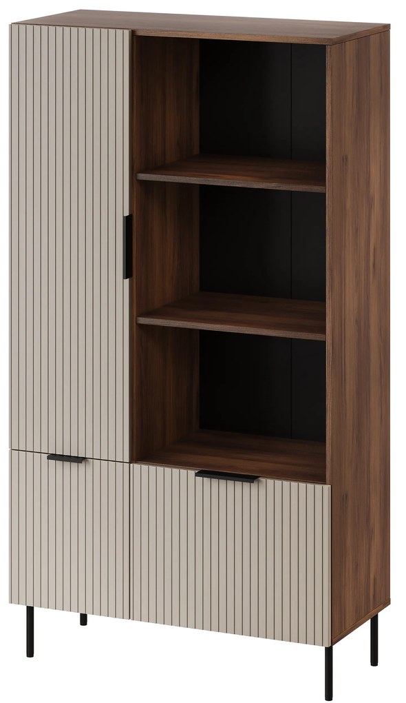 Cama Široký regál Almera 4 - béžová / orech