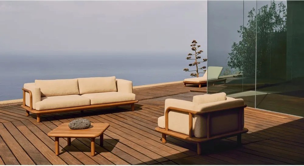 Záhradný odkladací stolík z tíkového dreva 70x70 cm Turqueta – Kave Home