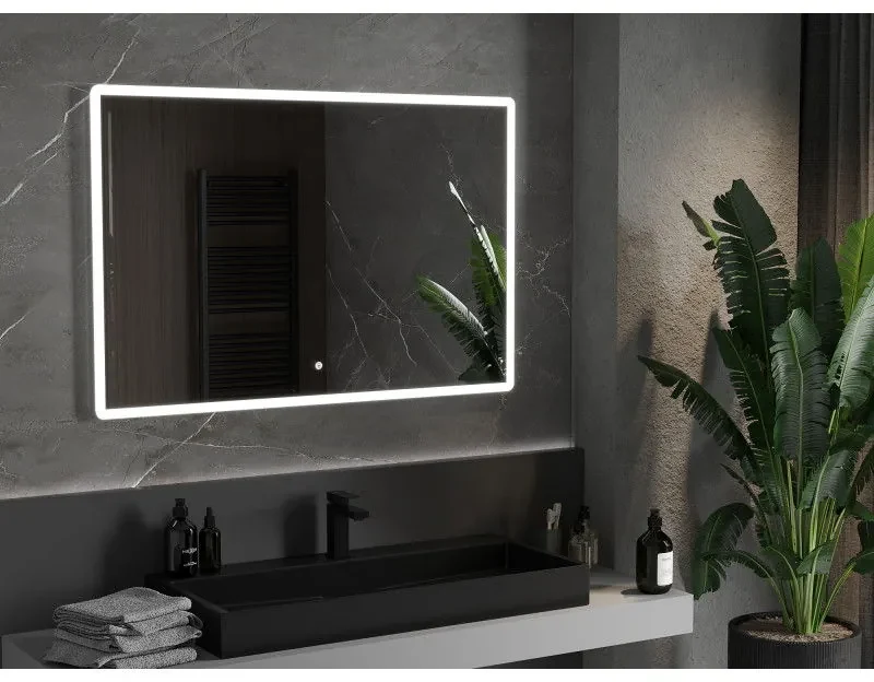 Mexen Navia, LED kúpeľňové zrkadlo s podsvietením 120 x 80 cm, 6000K, ochrana proti zahmlievaniu, 9803-120-080-611-00