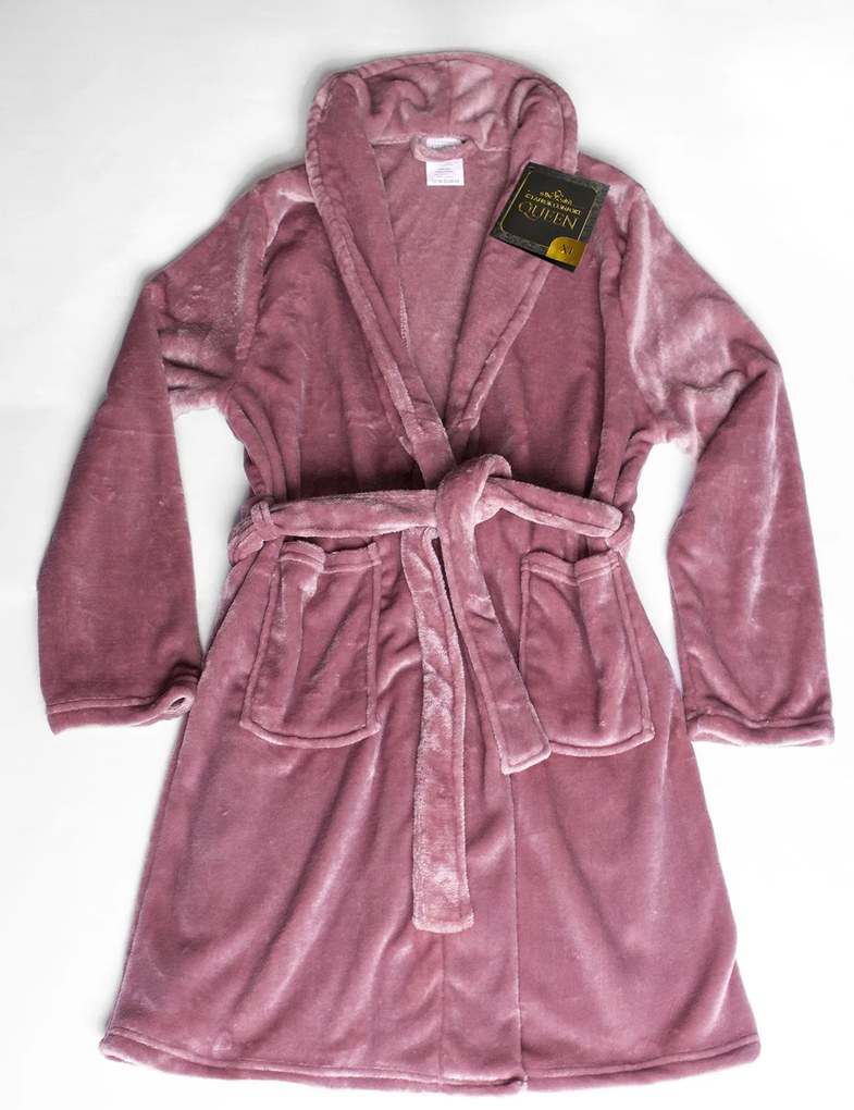 Župan z mikrovlákna Queen Ružový TiaHome - S