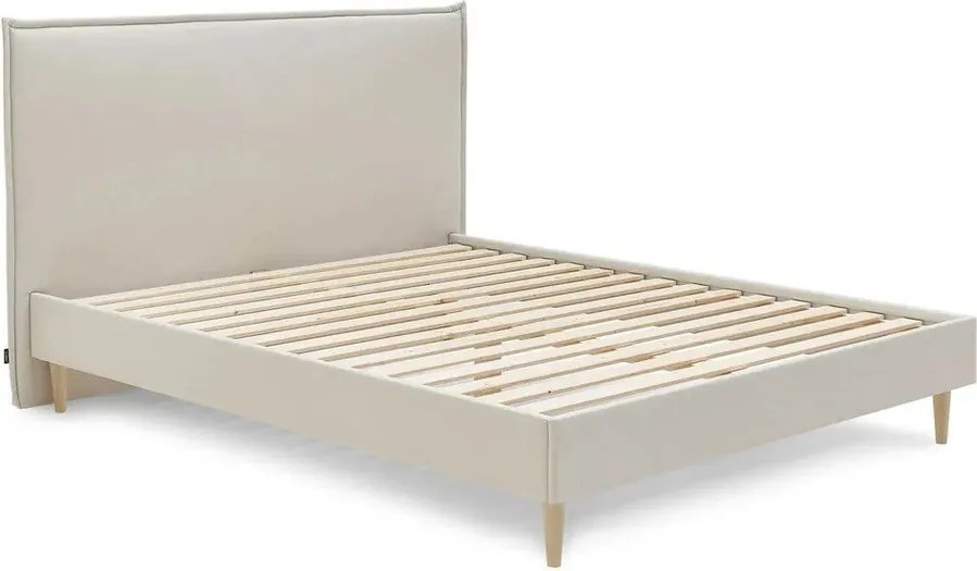 Béžová dvojlôžková posteľ Bobochic Paris Sary Light, 160 x 200 cm