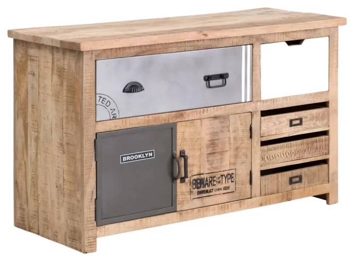 furniture-nabytek.cz - Masívna umývadlová skrinka Pune z mangového dreva, lakovaná, prírodná farba
