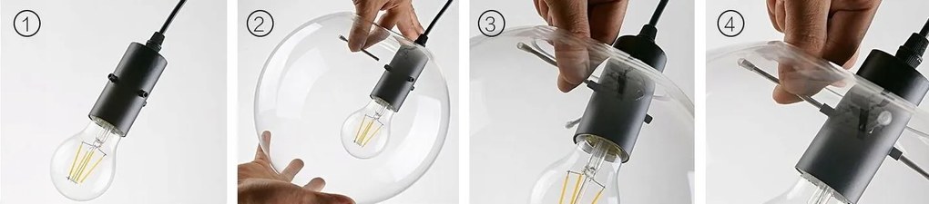 Toolight - Závesné sklenené stropné svietidlo Lassi 20 cm 1xE27, Ružové zlato, OSW-00130