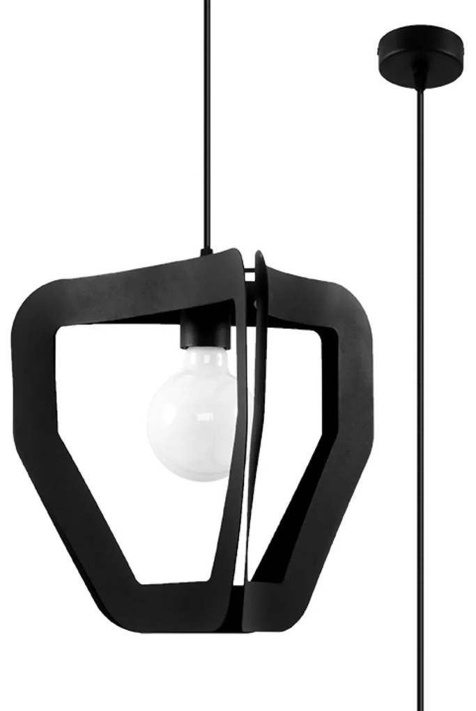 Závesné svietidlo Tres, 1x čierne kovové tienidlo