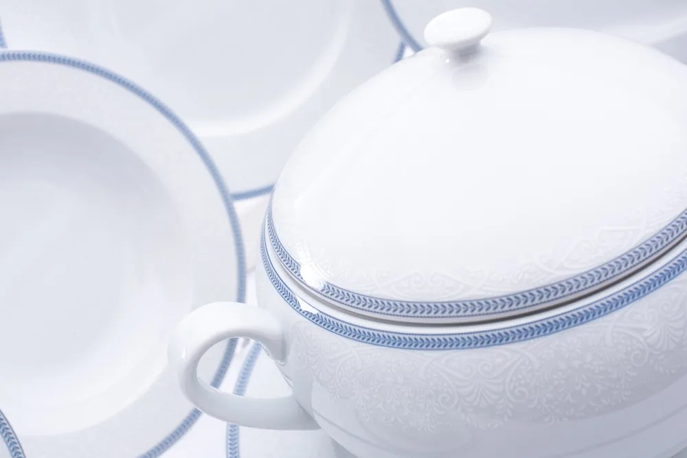 Jídelní souprava, karlovarský porcelán, Thun, Opal, krajka, 25 dílná