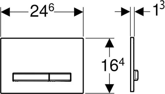 Geberit 115.788.11.2- Splachovacie tlačidlo Sigma50 24,6x16,4 cm biela/matný chróm