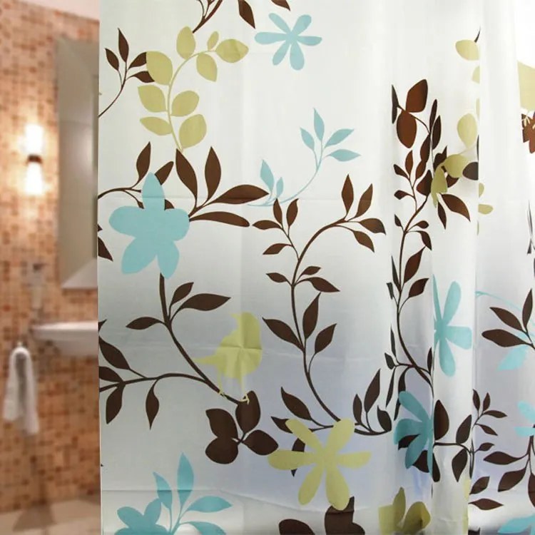 Aqualine Aqualine, Sprchový záves 180x180cm, vinyl, kvetovaný, ZV012