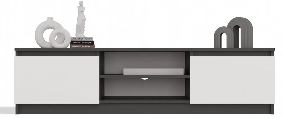 TV skrinka Musecalo 140 (antracit + biela). Akcia -23%. Vlastná spoľahlivá doprava až k Vám domov. 1132503